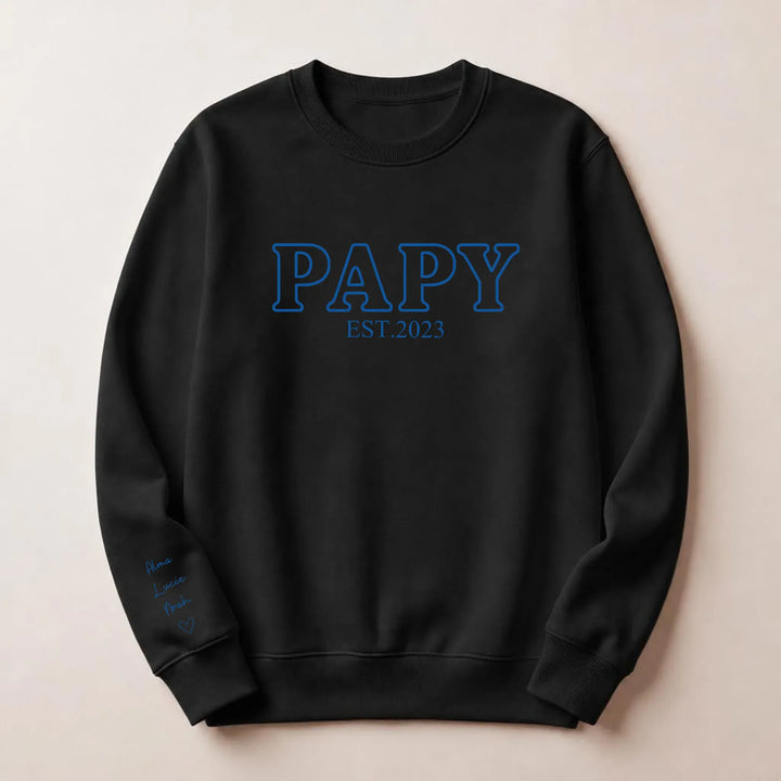 T shirt personnalise futur grand père Sweatshirt / Noir / S