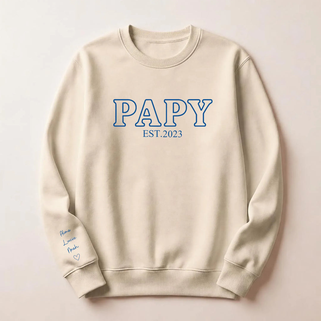 T shirt personnalise futur grand père Sweatshirt / Beige / S