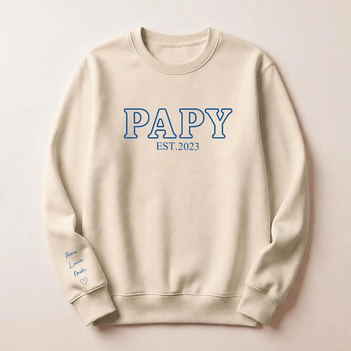 T shirt personnalise futur grand père Sweatshirt / Beige / S