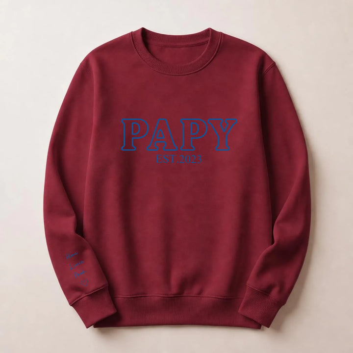 T shirt personnalise futur grand père Sweatshirt / Bordeaux / S