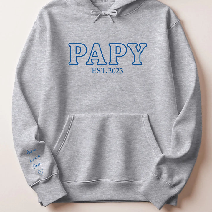 T shirt personnalise futur grand père Sweat à capuche / Gris / S