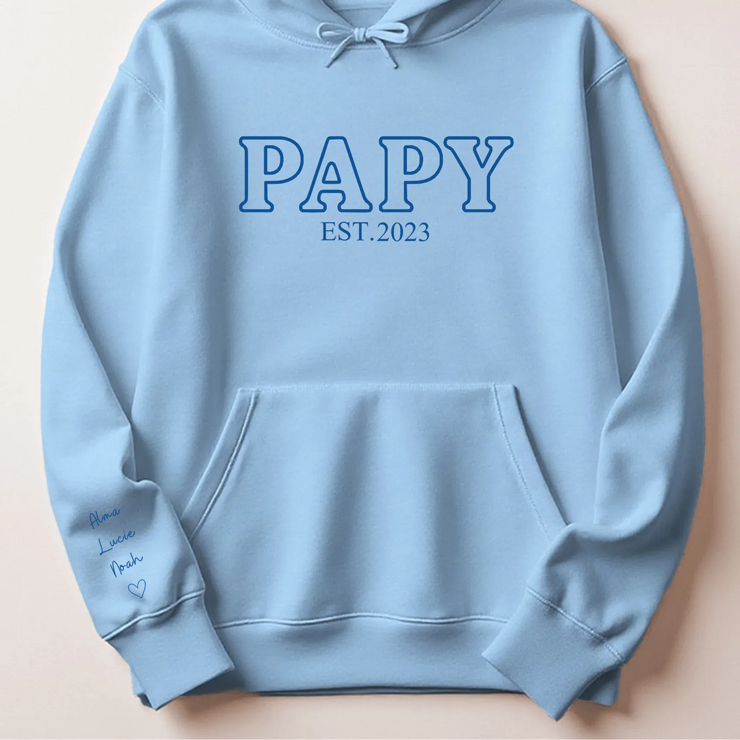 T shirt personnalise futur grand père Sweat à capuche / Bleu Clair / S