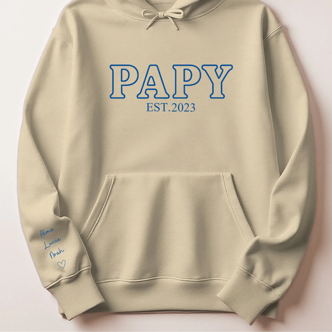 T shirt personnalise futur grand père Sweat à capuche / Beige / S