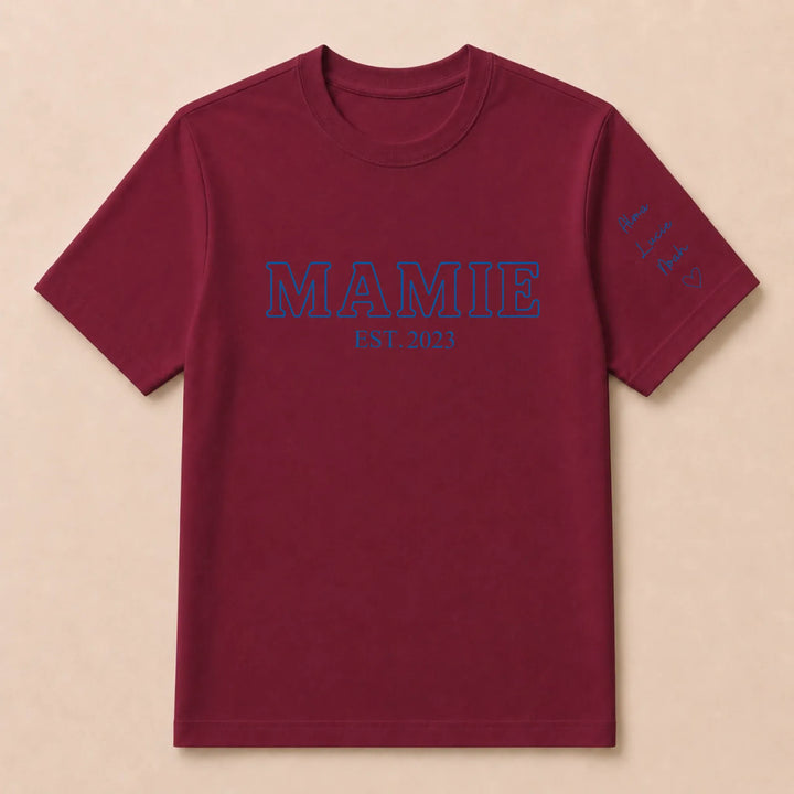 T-shirt personnalisé mamie - Future Mamie T-shirt / Bordeaux / S