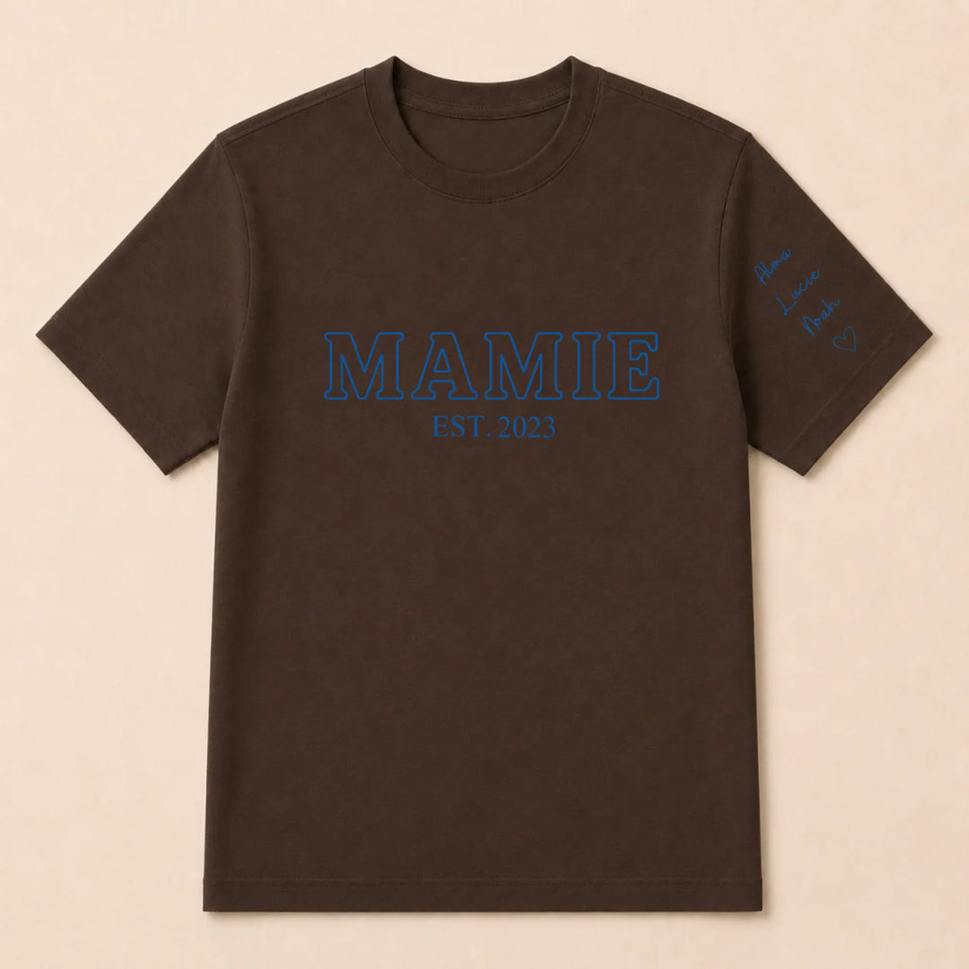 T-shirt personnalisé mamie - Future Mamie T-shirt / Marron / S