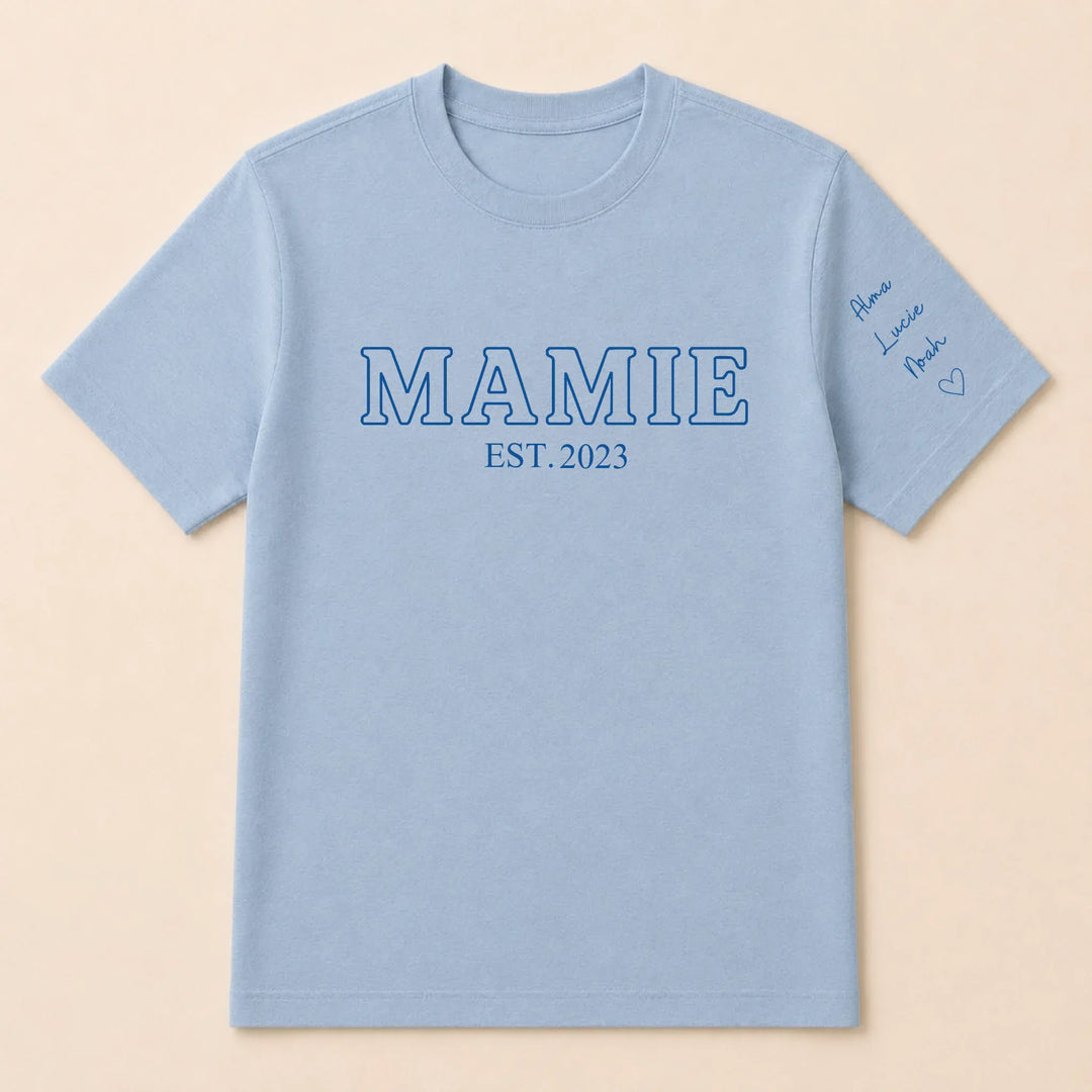 T-shirt personnalisé mamie - Future Mamie T-shirt / Bleu clair / S