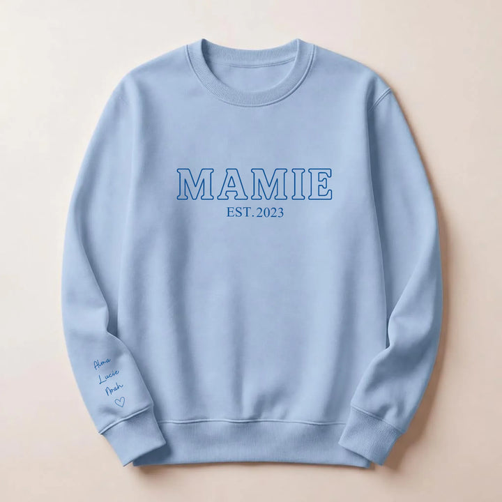 T-shirt personnalisé mamie - Future Mamie Sweatshirt / Bleu Clair / S