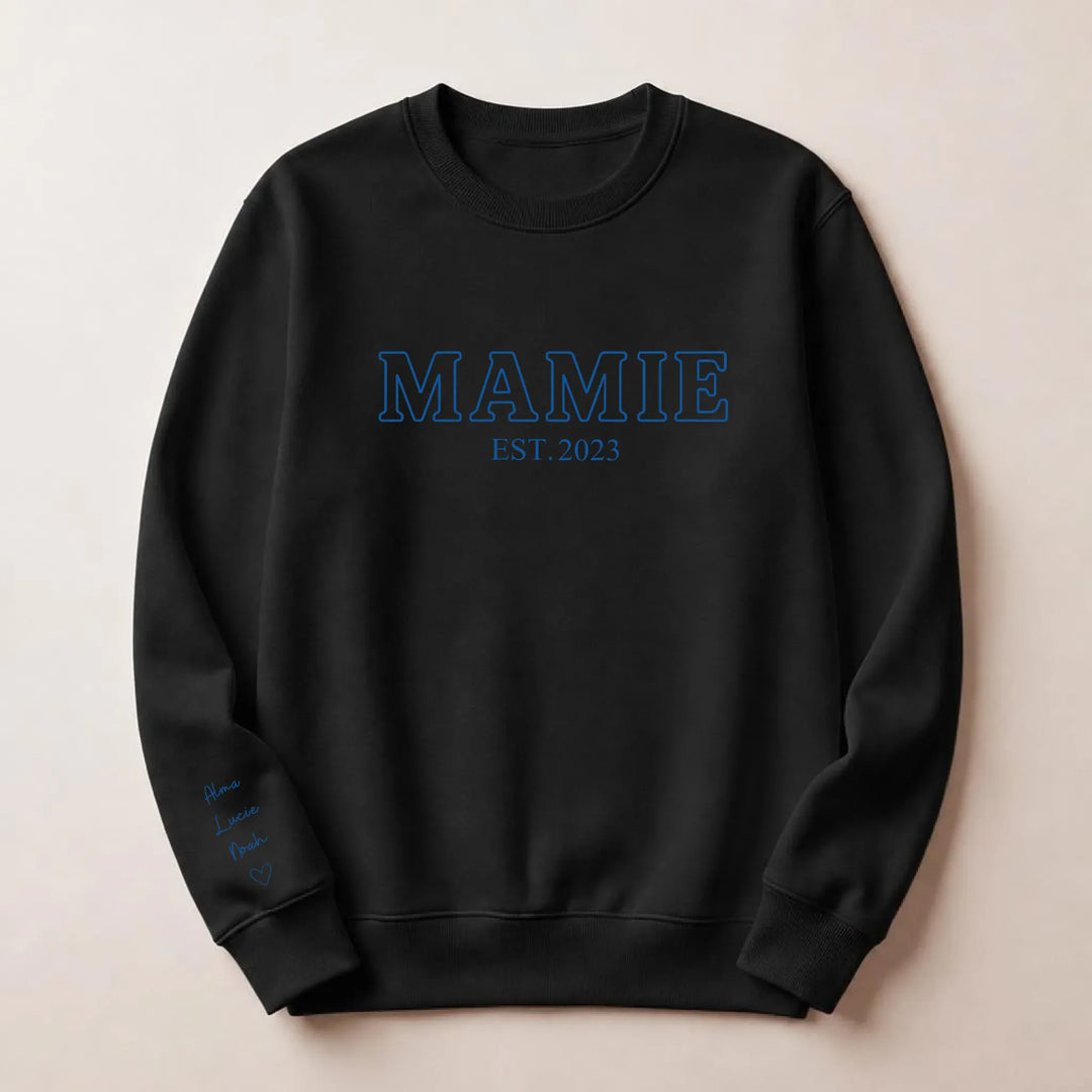 T-shirt personnalisé mamie - Future Mamie Sweatshirt / Noir / S