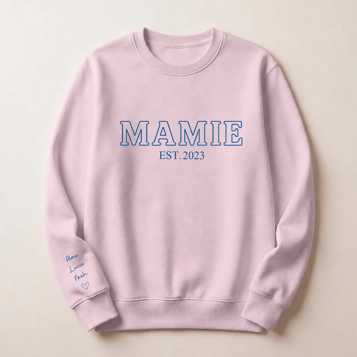 T-shirt personnalisé mamie - Future Mamie Sweatshirt / Rose Clair / S