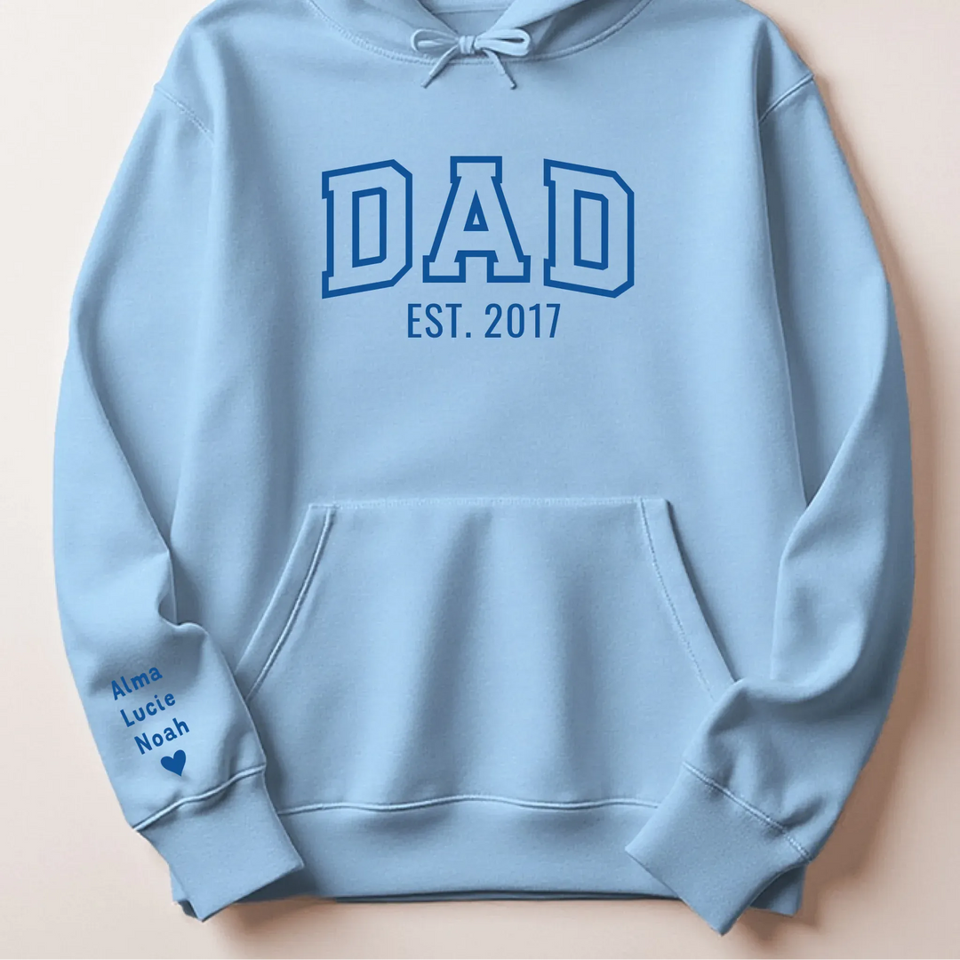 t shirt dad since brodé Sweat à capuche / Bleu Clair / S
