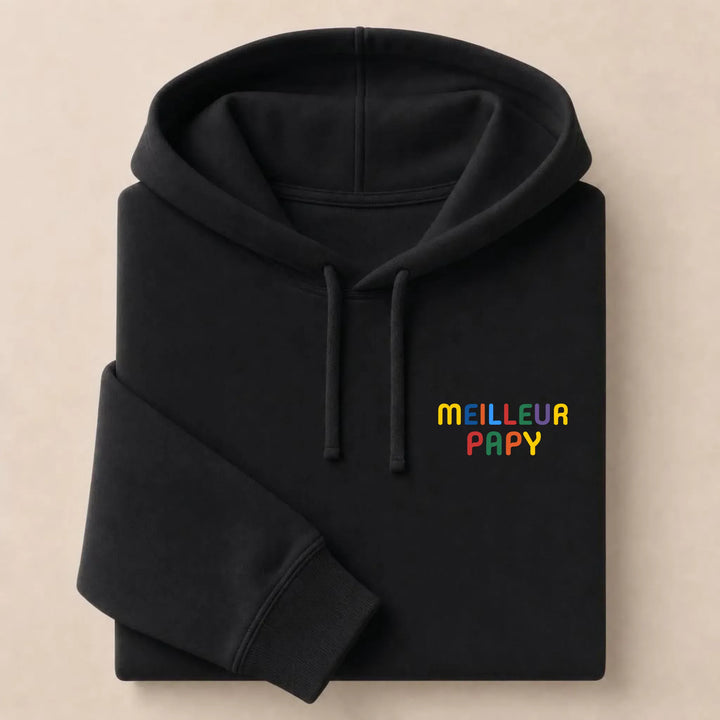 Pull personnalisé Meilleur Papy Sweat à capuche / Noir / S