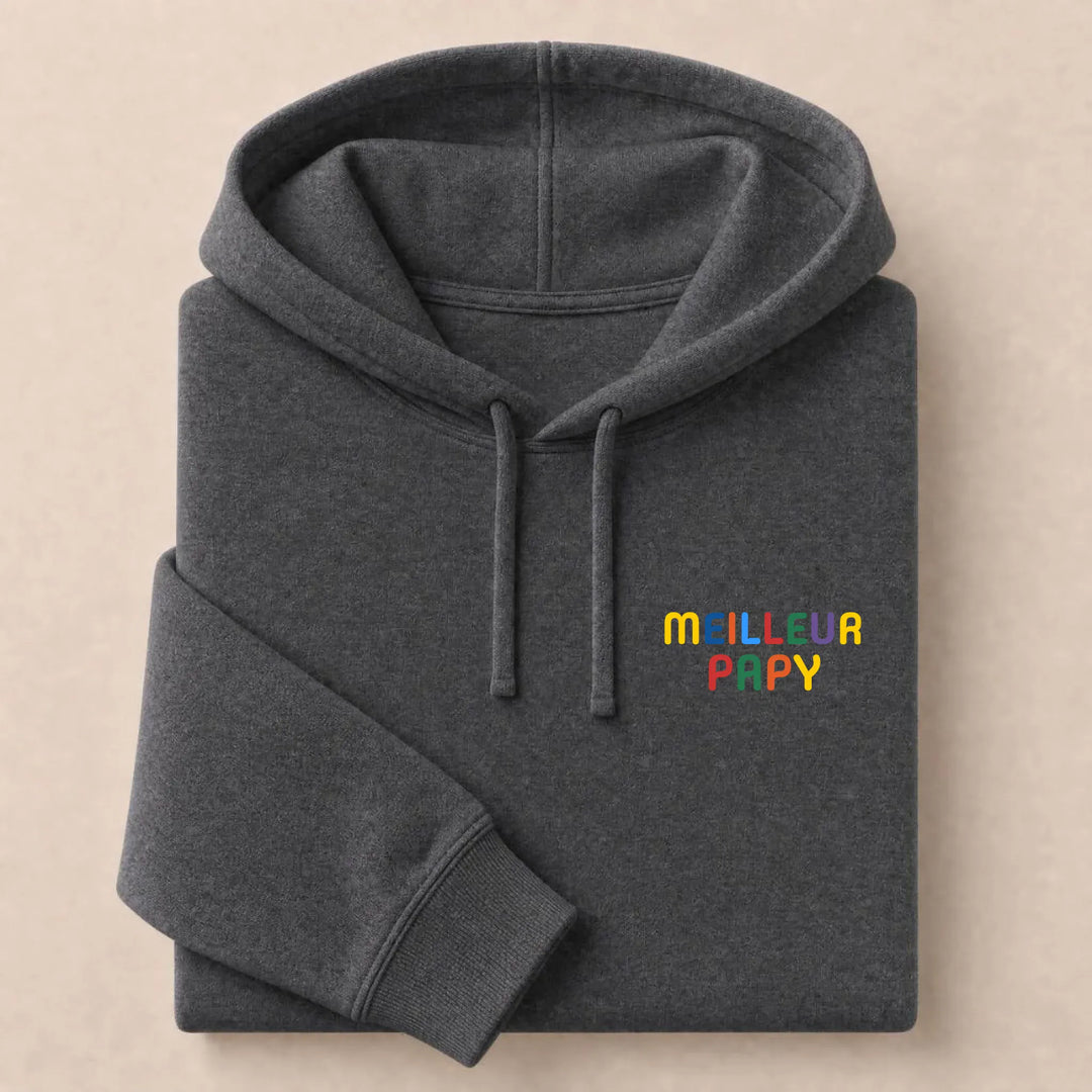 Pull personnalisé Meilleur Papy Sweat à capuche / Gris Foncé / S