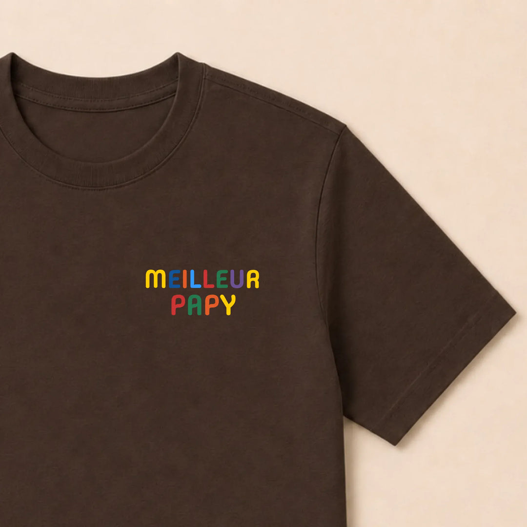 T-Shirt personnalisé Meilleur Papy T-shirt / Marron / S