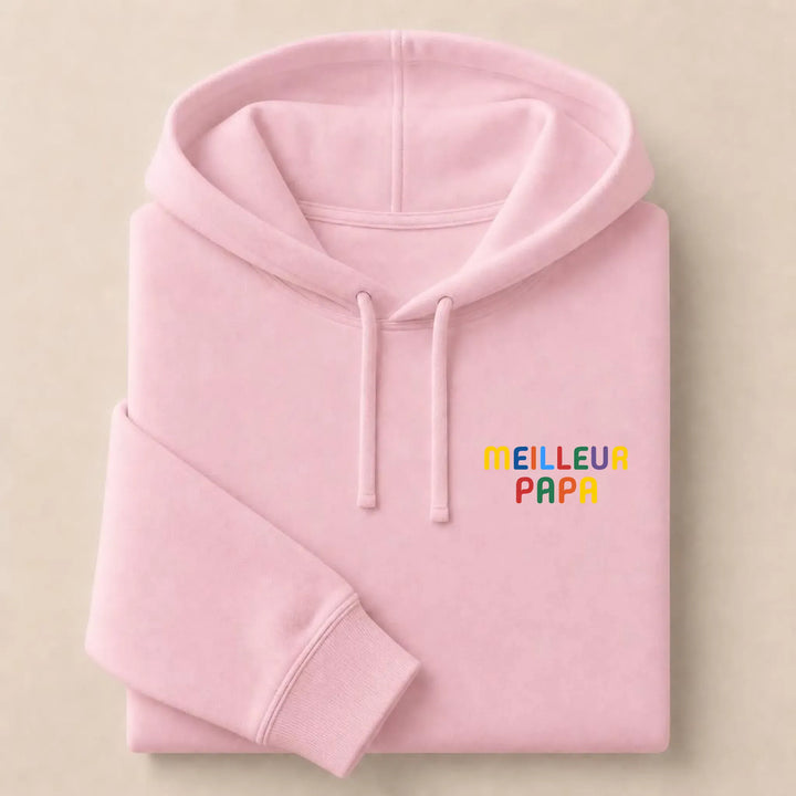 T-Shirt personnalisé Meilleur papa Sweat à capuche / Rose Clair / S