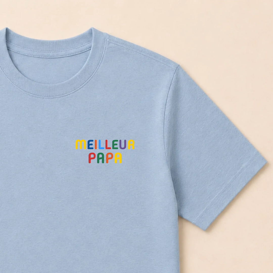 Pull personnalisé Meilleur Papa T-shirt / Bleu clair / S