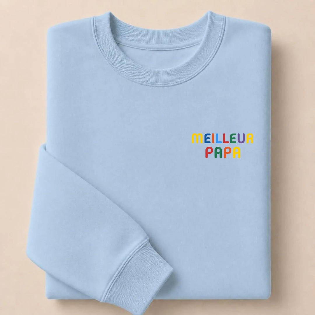 Pull personnalisé Meilleur Papa Sweatshirt / Bleu Clair / S