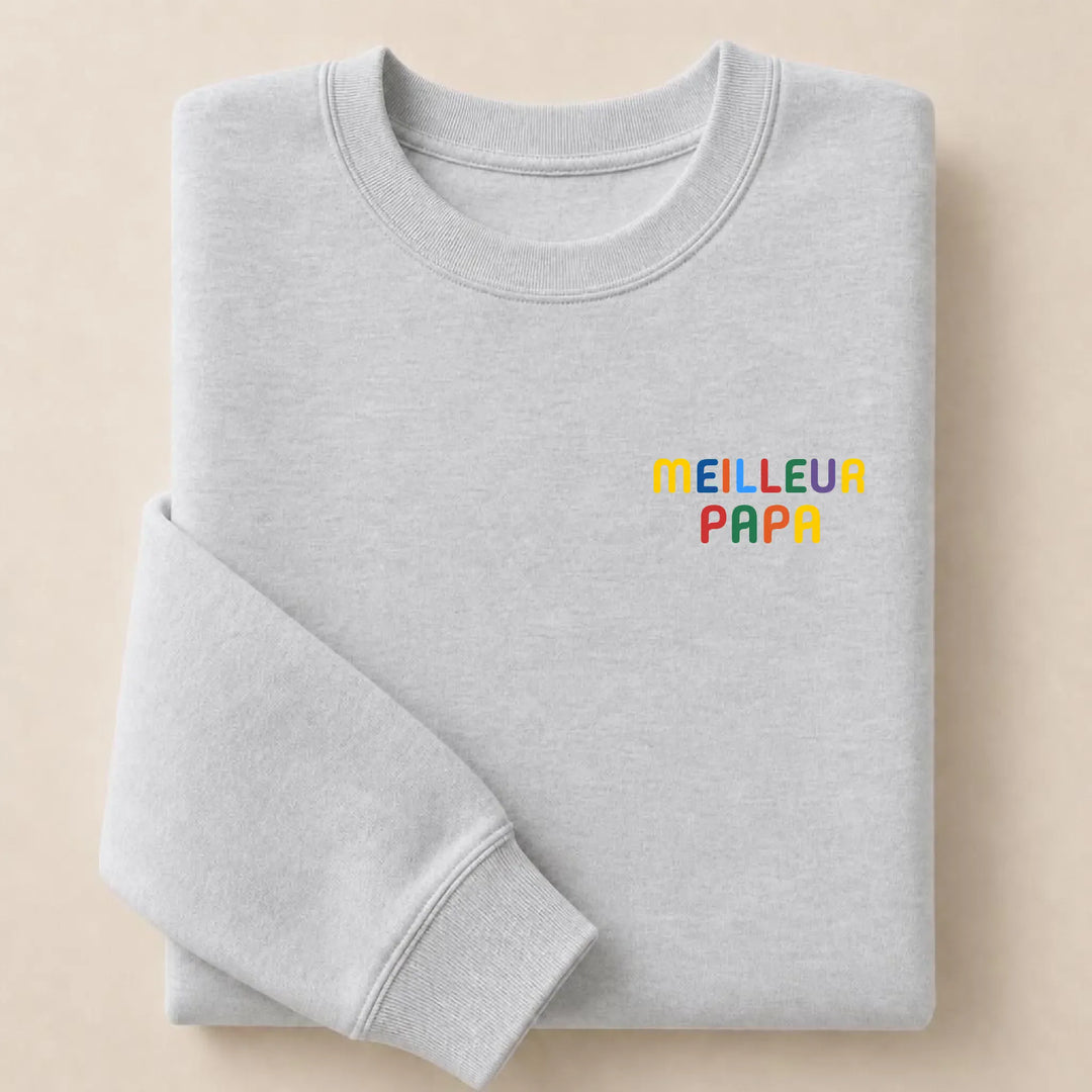 Pull personnalisé Meilleur Papa Sweatshirt / Gris / S