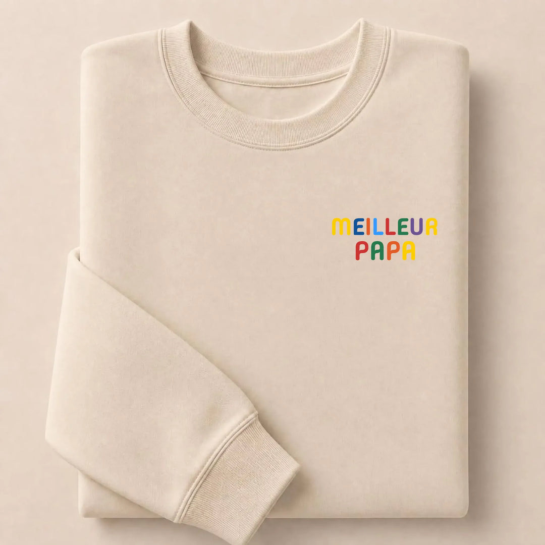 Pull personnalisé Meilleur Papa Sweatshirt / Beige / S