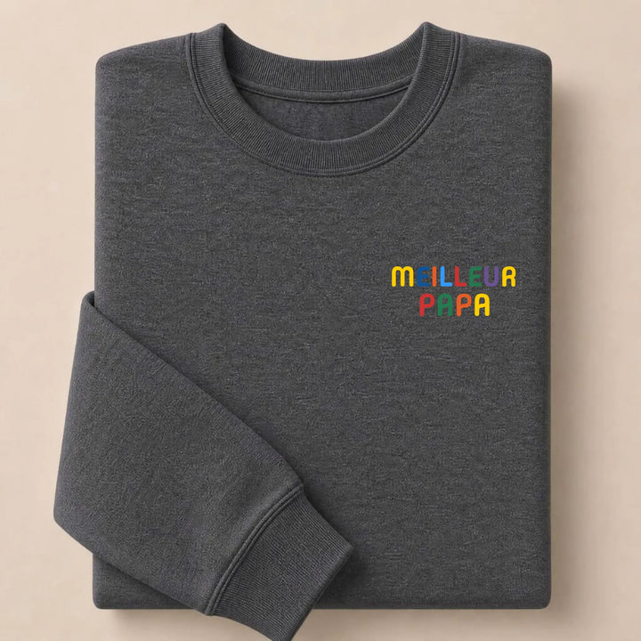 Pull personnalisé Meilleur Papa Sweatshirt / Gris Foncé / S