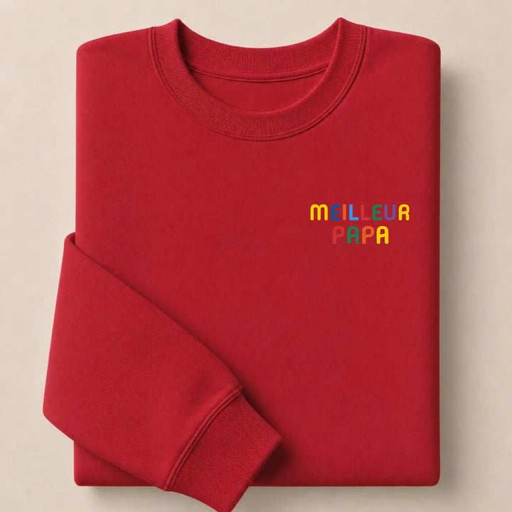 Pull personnalisé Meilleur Papa Sweatshirt / Rouge / S