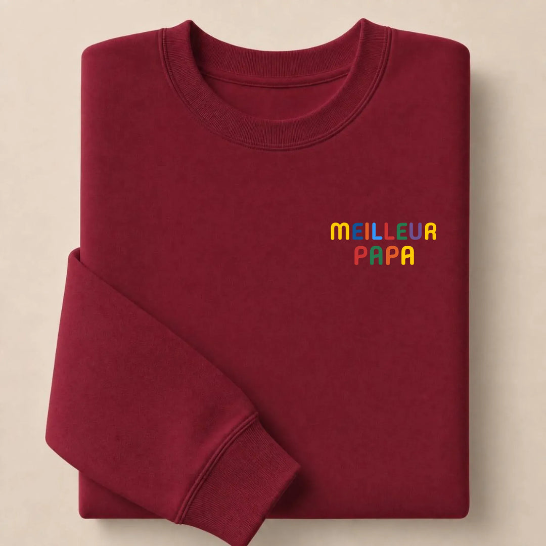 Pull personnalisé Meilleur Papa Sweatshirt / Bordeaux / S