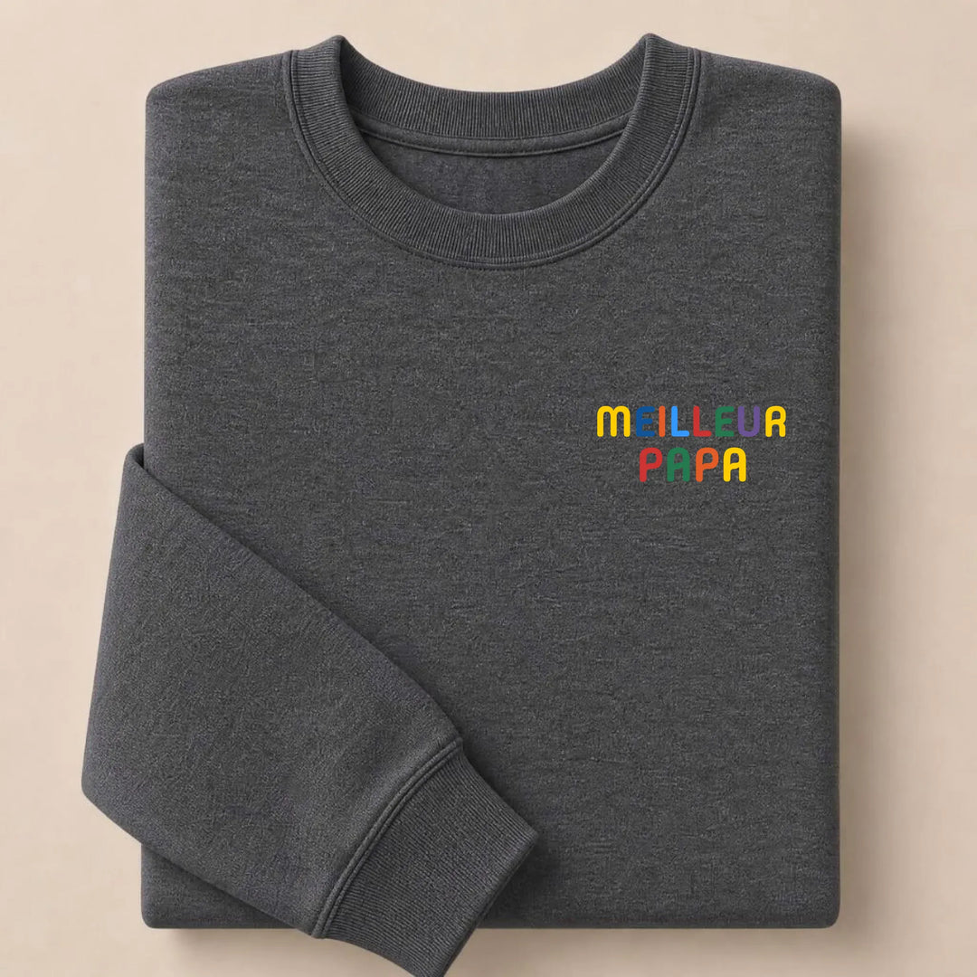 Sweat personnalisé Meilleur Papa Sweatshirt / Gris Foncé / S