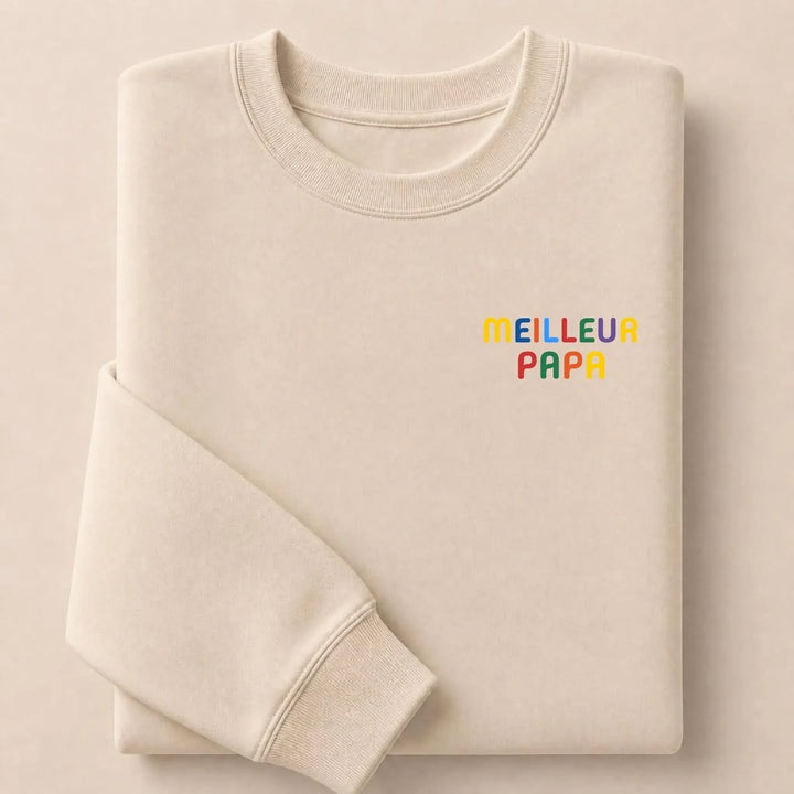 Sweat personnalisé Meilleur Papa Sweatshirt / Beige / S