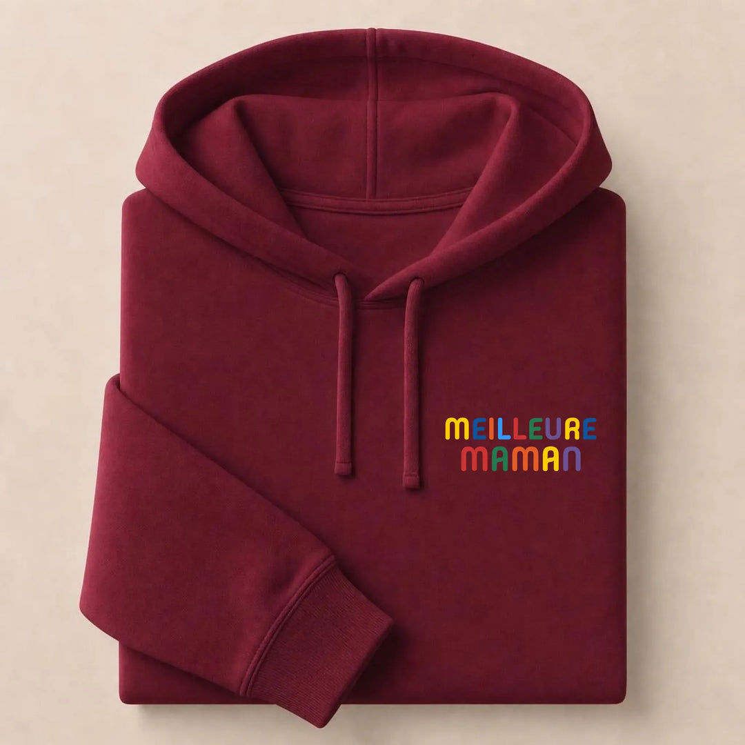 T-Shirt personnalisé Meilleure Maman Sweat à capuche / Bordeaux / S