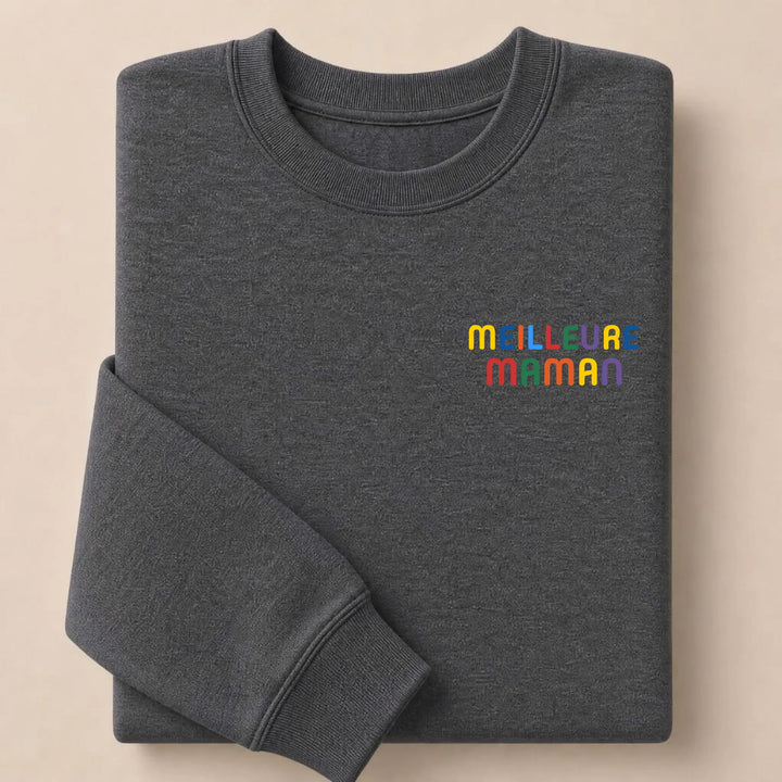 T-Shirt personnalisé Meilleure Maman Sweatshirt / Gris Foncé / S