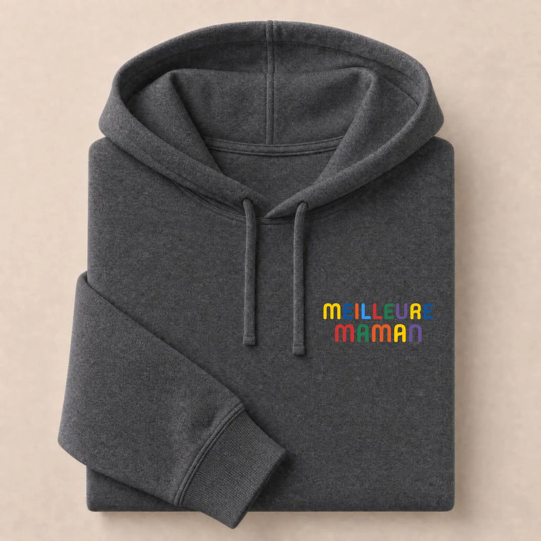 Pull personnalisé Meilleure Maman Sweat à capuche / Gris Foncé / S