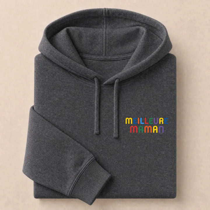 Pull personnalisé Meilleure Maman Sweat à capuche / Gris Foncé / S