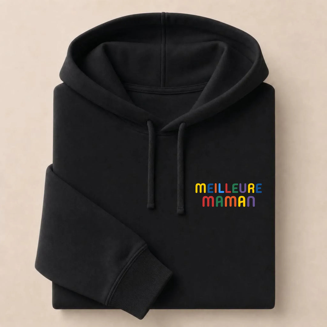 Pull personnalisé Meilleure Maman Sweat à capuche / Noir / S