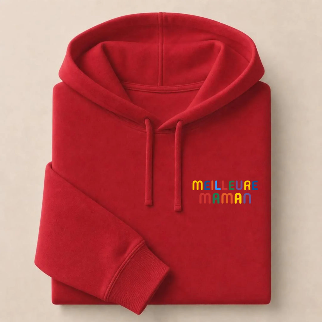 Pull personnalisé Meilleure Maman Sweat à capuche / Rouge / S