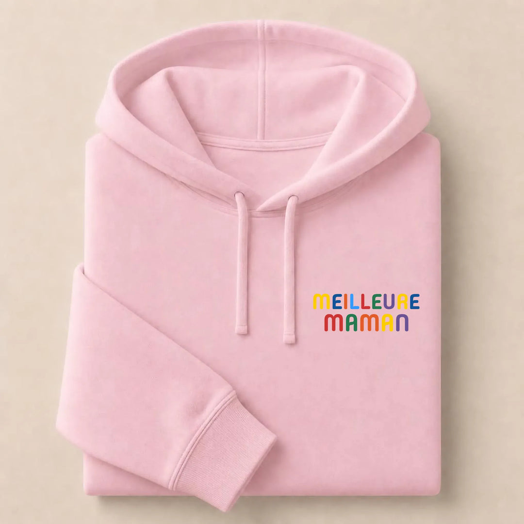 Pull personnalisé Meilleure Maman Sweat à capuche / Rose Clair / S