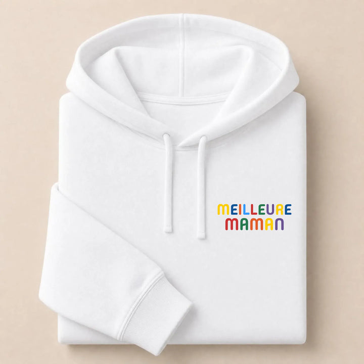 Pull personnalisé Meilleure Maman Sweat à capuche / Blanc / S