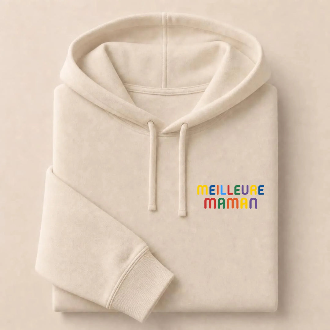 Pull personnalisé Meilleure Maman Sweat à capuche / Beige / S