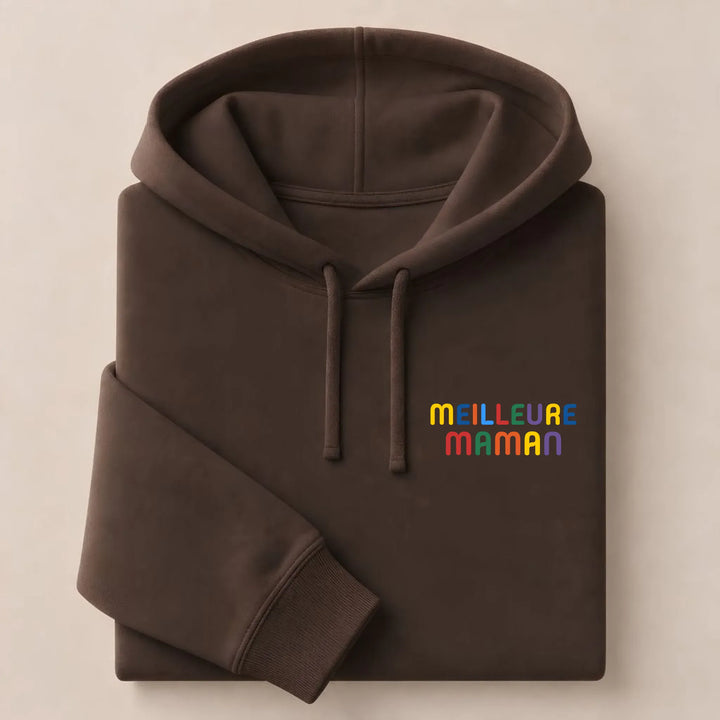 Pull personnalisé Meilleure Maman Sweat à capuche / Marron / S