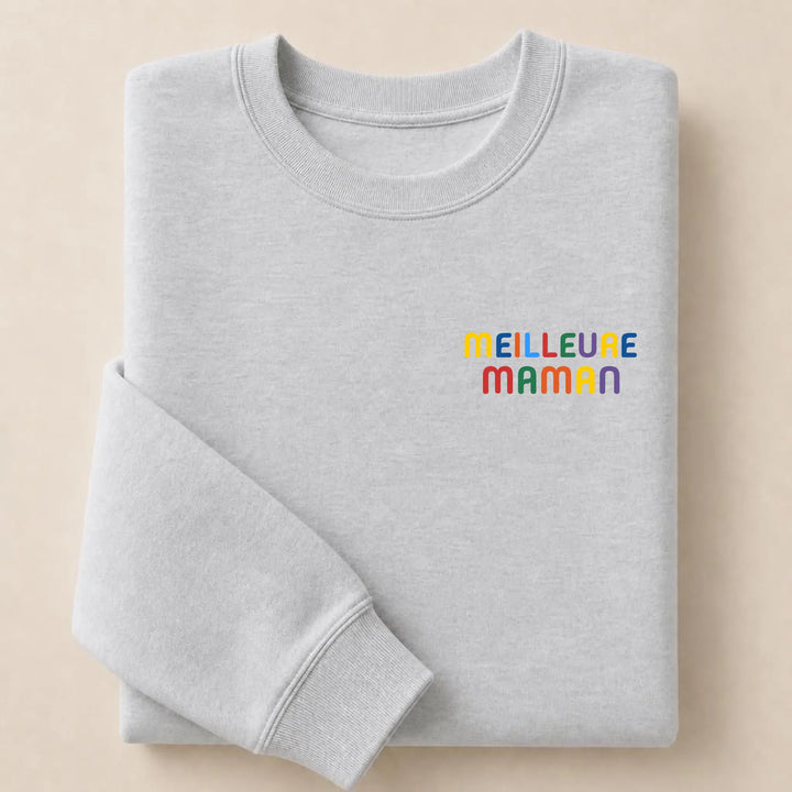 Pull personnalisé Meilleure Maman Sweatshirt / Gris / S