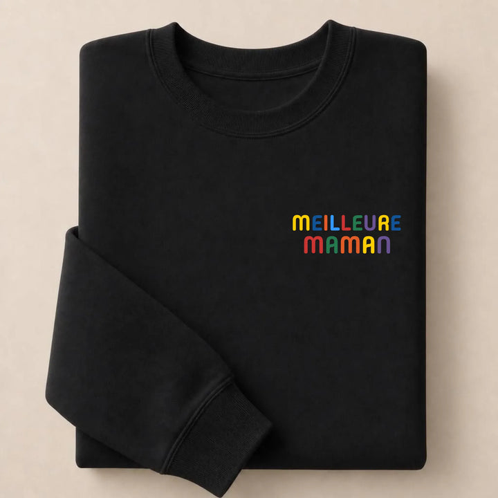 Pull personnalisé Meilleure Maman Sweatshirt / Noir / S