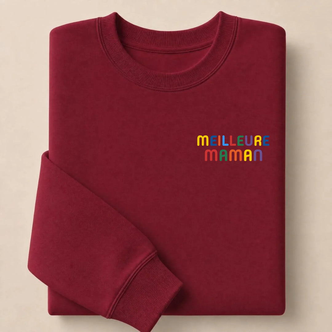 Pull personnalisé Meilleure Maman Sweatshirt / Bordeaux / S