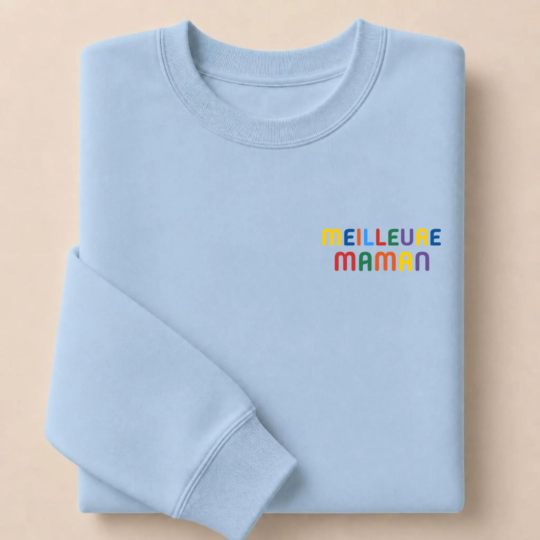 Pull personnalisé Meilleure Maman Sweatshirt / Bleu Clair / S