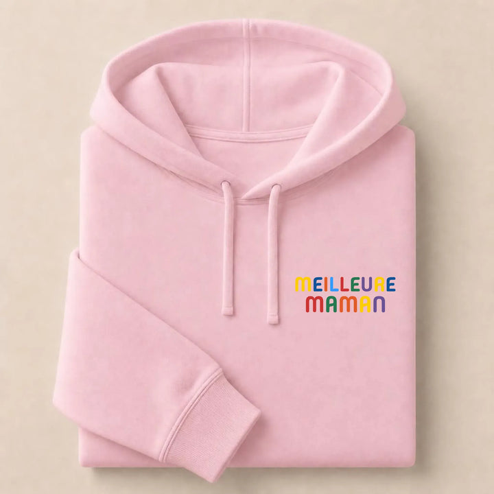 Sweat personnalisé Meilleure Maman Sweat à capuche / Rose Clair / S