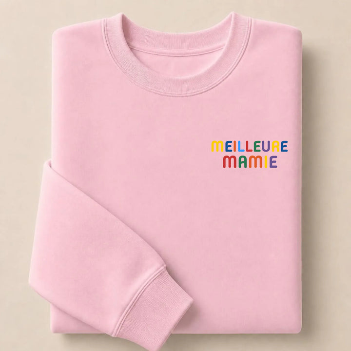T-Shirt personnalisé Meilleure Mamie Sweatshirt / Rose Clair / S