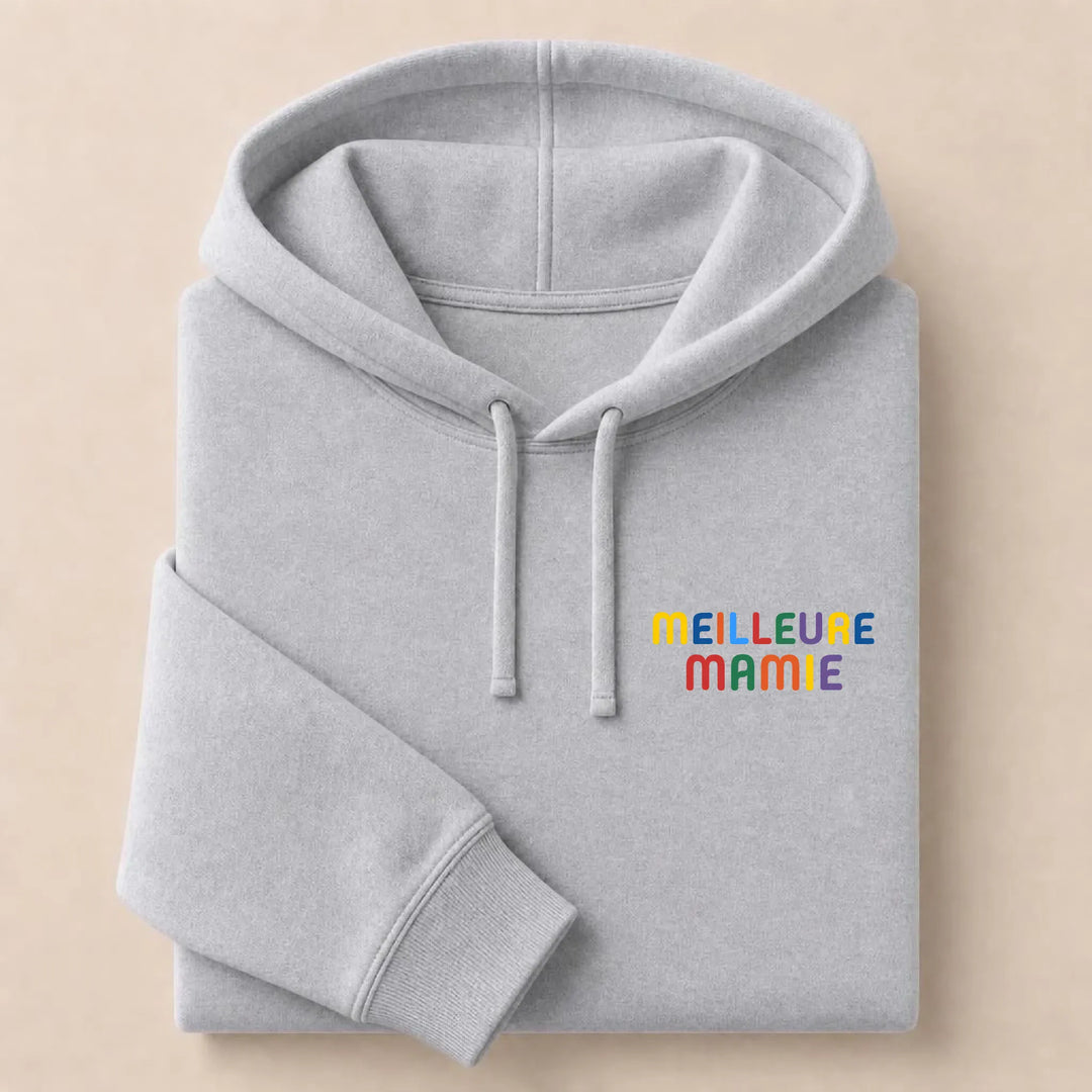 Pull personnalisé Meilleure Mamie Sweat à capuche / Gris / S