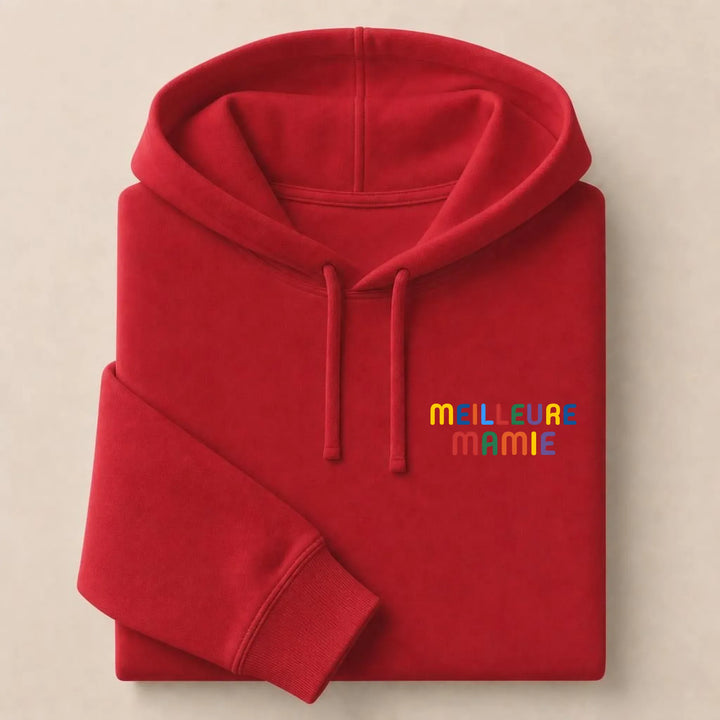 Pull personnalisé Meilleure Mamie Sweat à capuche / Rouge / S