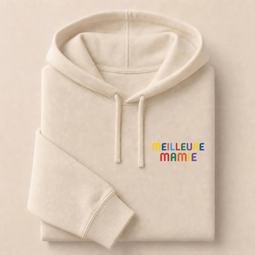 Pull personnalisé Meilleure Mamie Sweat à capuche / Beige / S