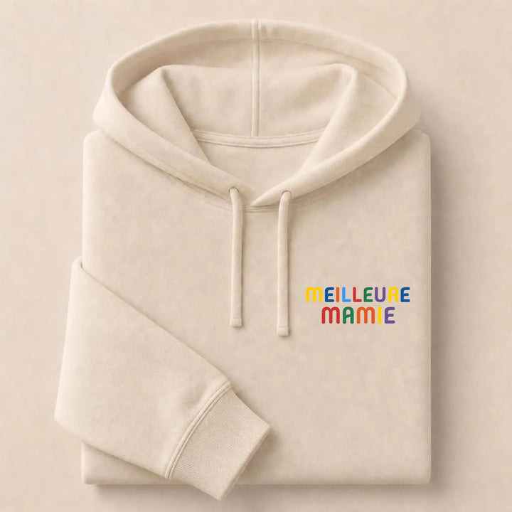 Pull personnalisé Meilleure Mamie Sweat à capuche / Beige / S