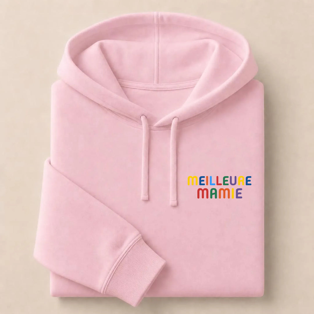 Pull personnalisé Meilleure Mamie Sweat à capuche / Rose Clair / S