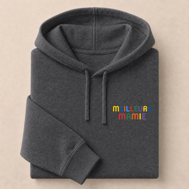 Pull personnalisé Meilleure Mamie Sweat à capuche / Gris Foncé / S