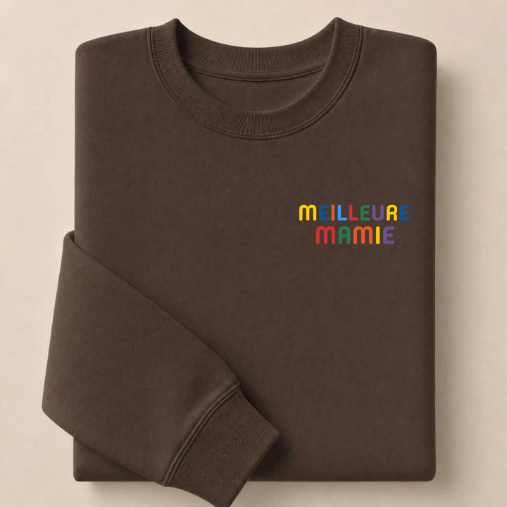 Pull personnalisé Meilleure Mamie Sweatshirt / Marron / S